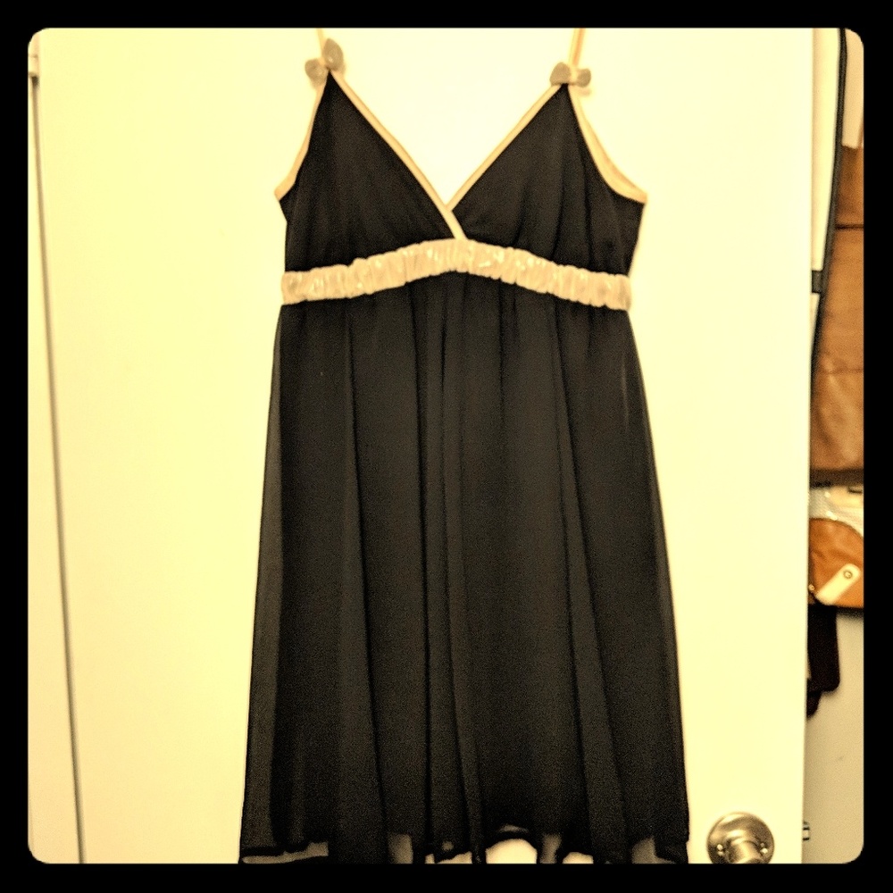 Feminine black cocktail dress